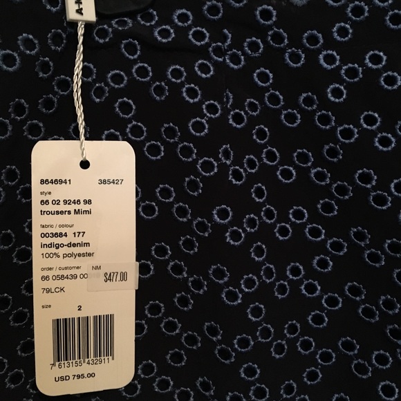 A-K-R-I-S punto embroidered eyehole pants - Picture 4 of 7